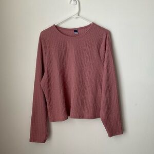 Old Navy Textured Pink long sleeve blouse size XXL